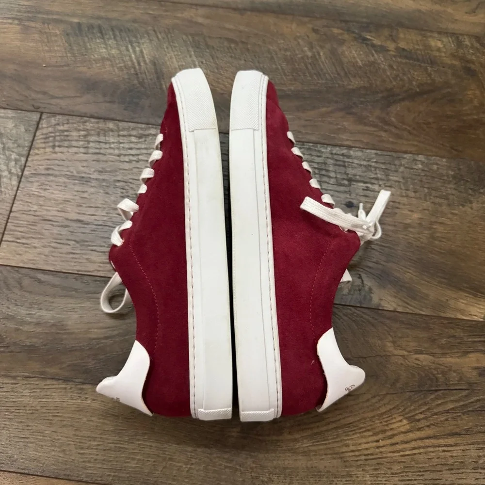 Good Man Brand Edge Red Suede Low Top Sneakers Mens Size 7 Made in Italy Shoes